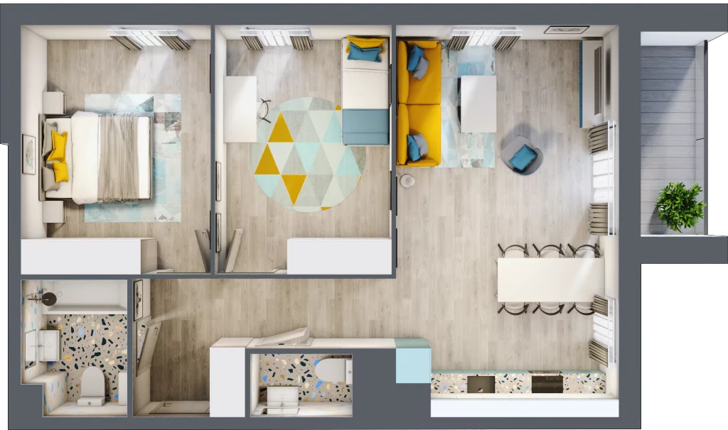 3 pokoje, apartament 67,12 m², piętro 2, oferta nr 4.A.12, Nowe Południe, Gdańsk, Orunia Górna-Gdańsk Południe, Maćkowy, ul. Starogrodzka/ Borkowska