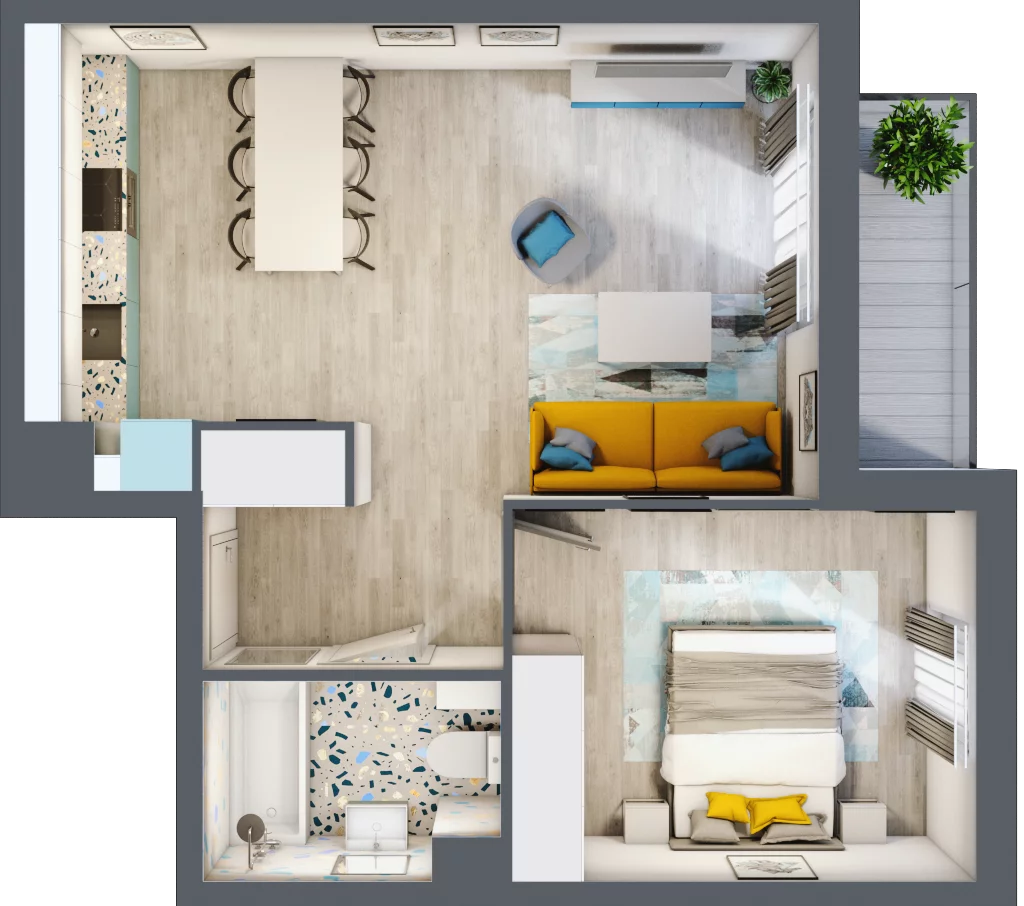 2 pokoje, apartament 45,92 m², piętro 2, oferta nr 4.B.14, Nowe Południe, Gdańsk, Orunia Górna-Gdańsk Południe, Maćkowy, ul. Starogrodzka / Borkowska