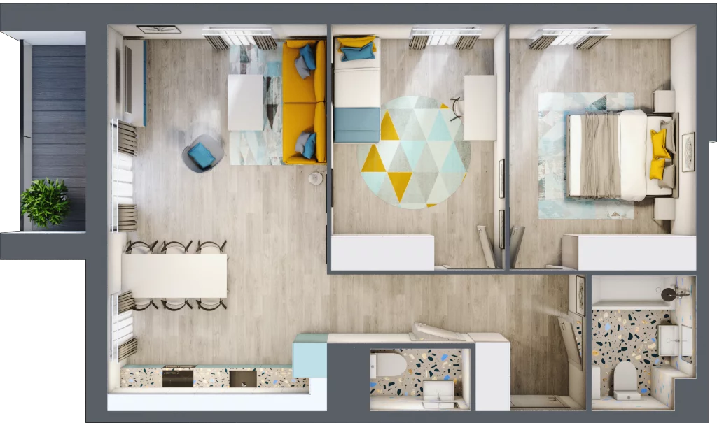 3 pokoje, apartament 67,47 m², piętro 2, oferta nr 4.B.18, Nowe Południe, Gdańsk, Orunia Górna-Gdańsk Południe, Maćkowy, ul. Starogrodzka / Borkowska
