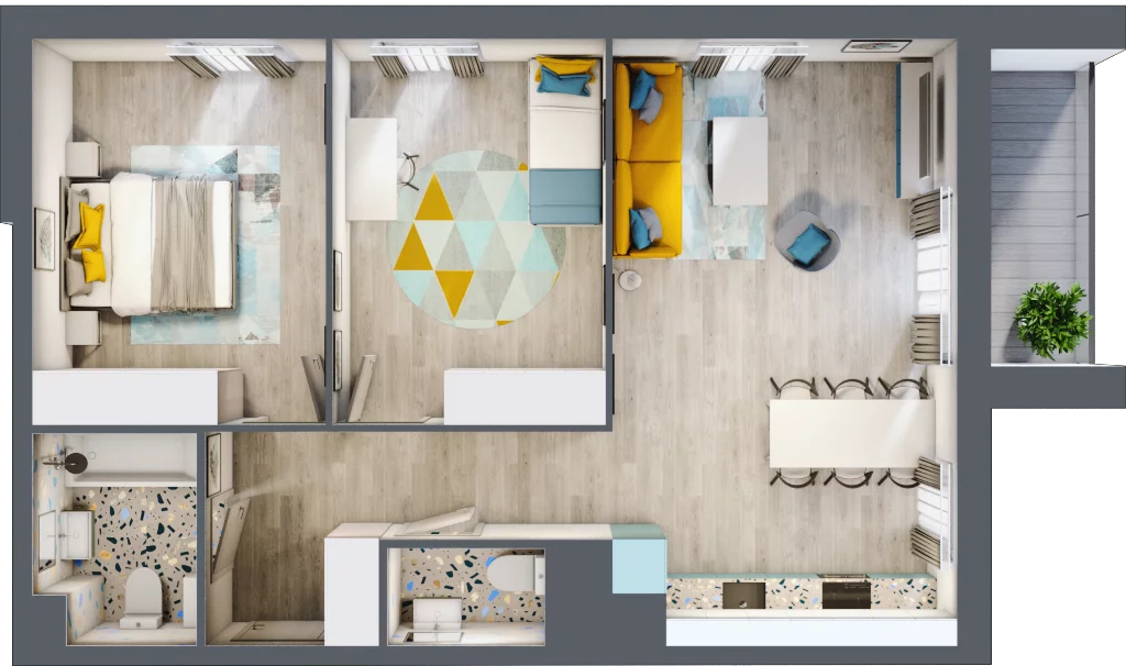 3 pokoje, apartament 67,12 m², piętro 3, oferta nr 4.A.19, Nowe Południe, Gdańsk, Orunia Górna-Gdańsk Południe, Maćkowy, ul. Starogrodzka / Borkowska