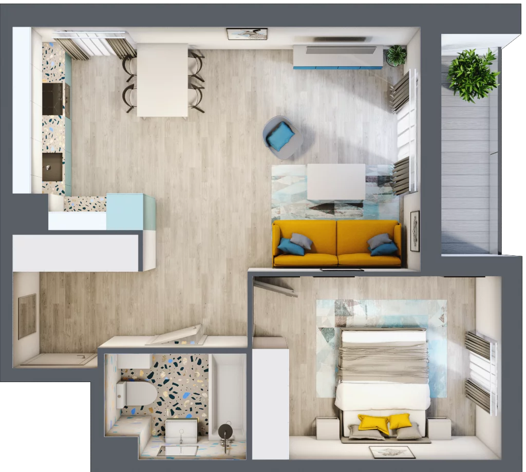 2 pokoje, apartament 47,79 m², piętro 3, oferta nr 4.A.20, Nowe Południe, Gdańsk, Orunia Górna-Gdańsk Południe, Maćkowy, ul. Starogrodzka / Borkowska