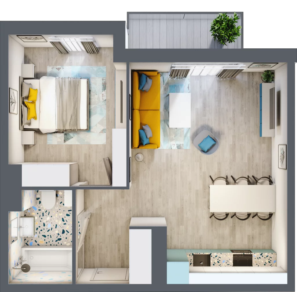 2 pokoje, apartament 46,03 m², piętro 3, oferta nr 4.B.20, Nowe Południe, Gdańsk, Orunia Górna-Gdańsk Południe, Maćkowy, ul. Starogrodzka / Borkowska