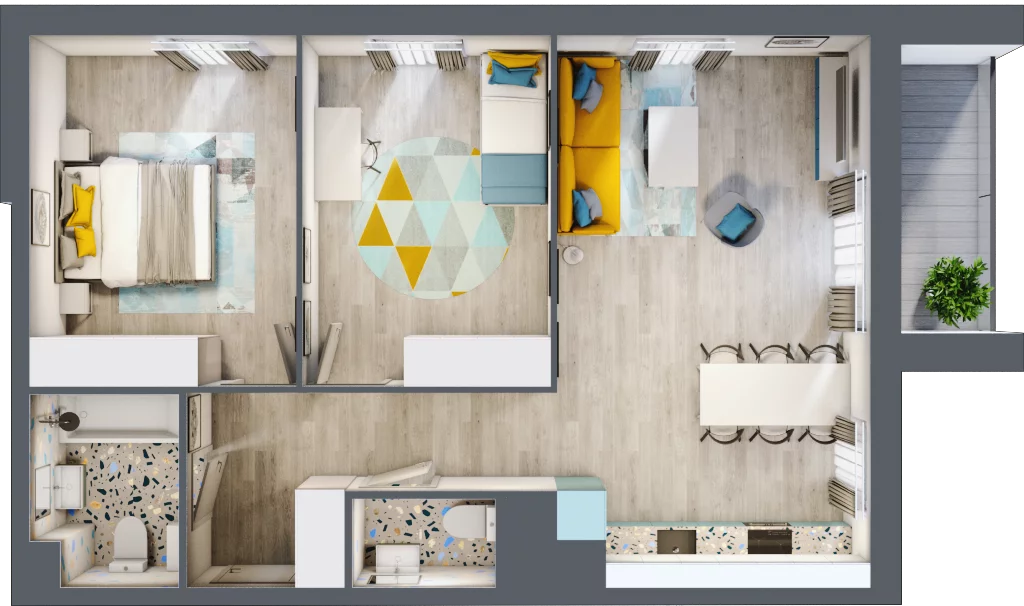 3 pokoje, apartament 67,12 m², piętro 4, oferta nr 4.A.26, Nowe Południe, Gdańsk, Orunia Górna-Gdańsk Południe, Maćkowy, ul. Starogrodzka / Borkowska