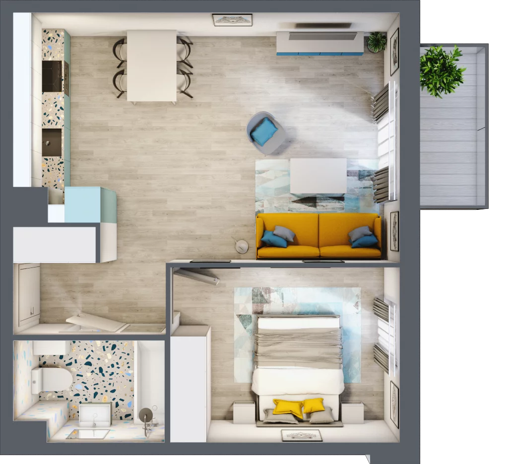 2 pokoje, apartament 45,50 m², piętro 4, oferta nr 4.A.28, Nowe Południe, Gdańsk, Orunia Górna-Gdańsk Południe, Maćkowy, ul. Starogrodzka / Borkowska