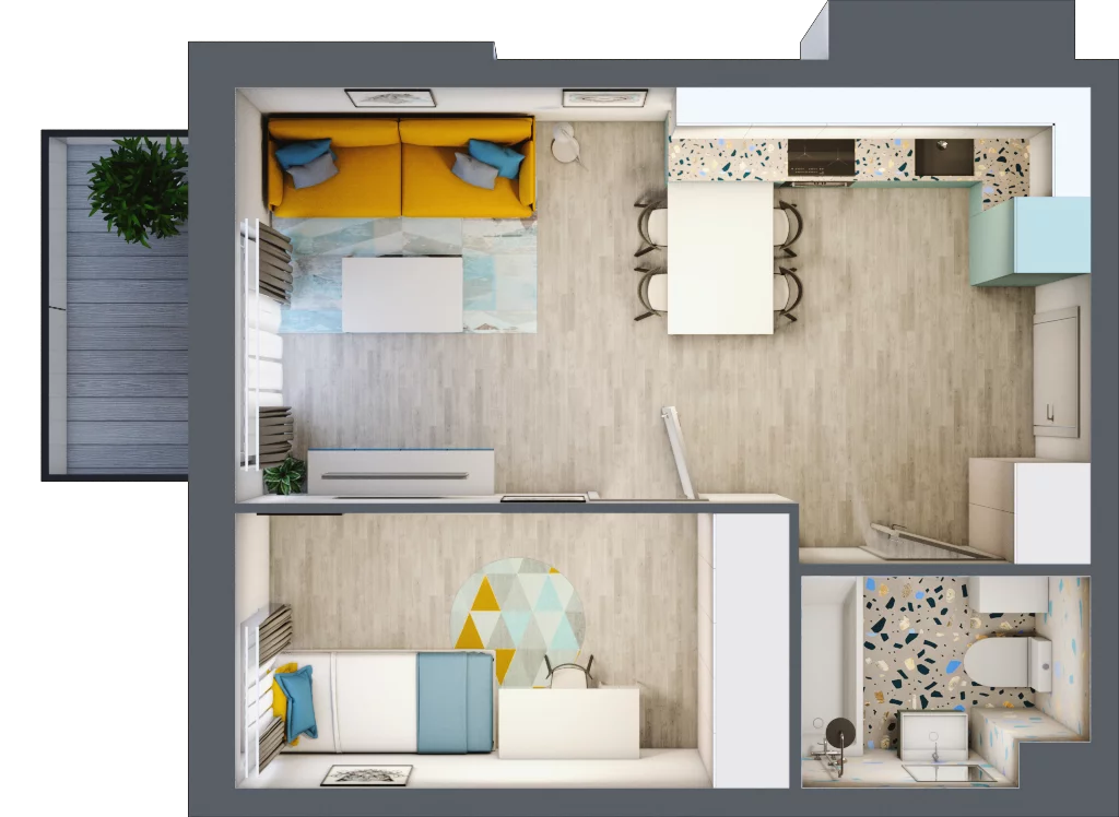 2 pokoje, apartament 36,27 m², piętro 4, oferta nr 4.A.32, Nowe Południe, Gdańsk, Orunia Górna-Gdańsk Południe, Maćkowy, ul. Starogrodzka/ Borkowska