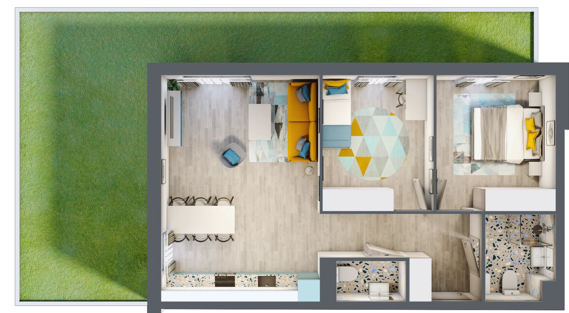 3 pokoje, apartament 64,56 m², parter, oferta nr 5.A.05, Nowe Południe, Gdańsk, Orunia Górna-Gdańsk Południe, Maćkowy, ul. Starogrodzka/ Borkowska