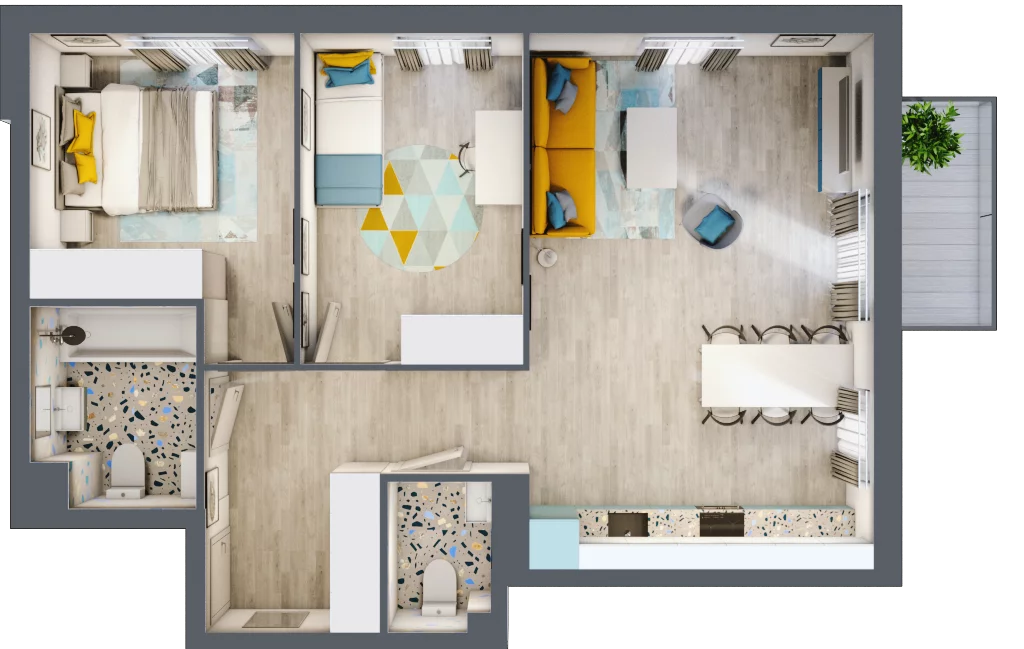 3 pokoje, apartament 65,08 m², piętro 1, oferta nr 5.A.06, Nowe Południe, Gdańsk, Orunia Górna-Gdańsk Południe, Maćkowy, ul. Starogrodzka/ Borkowska
