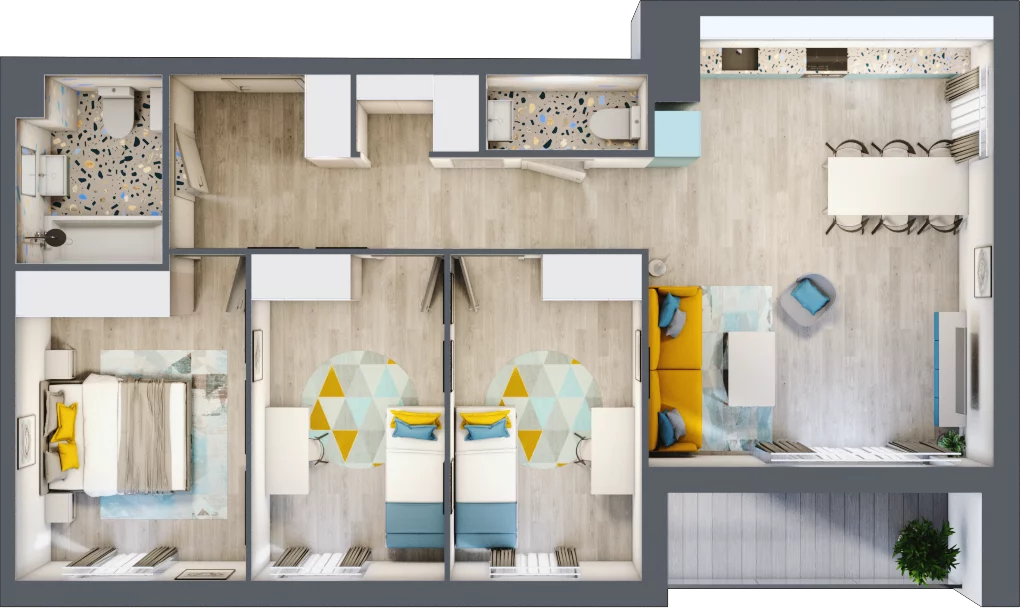 4 pokoje, apartament 78,94 m², piętro 1, oferta nr 5.A.07, Nowe Południe, Gdańsk, Orunia Górna-Gdańsk Południe, Maćkowy, ul. Starogrodzka/ Borkowska
