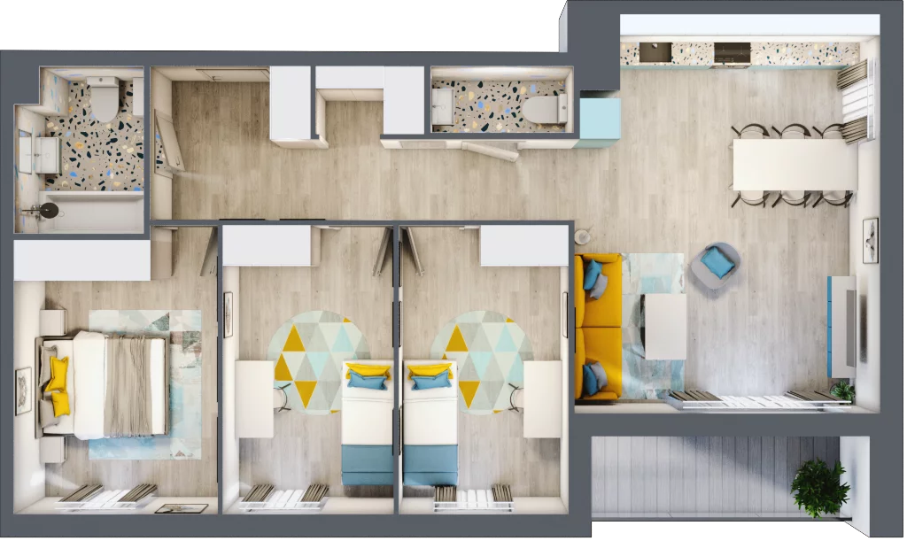 4 pokoje, apartament 78,94 m², piętro 2, oferta nr 5.A.12, Nowe Południe, Gdańsk, Orunia Górna-Gdańsk Południe, Maćkowy, ul. Starogrodzka / Borkowska