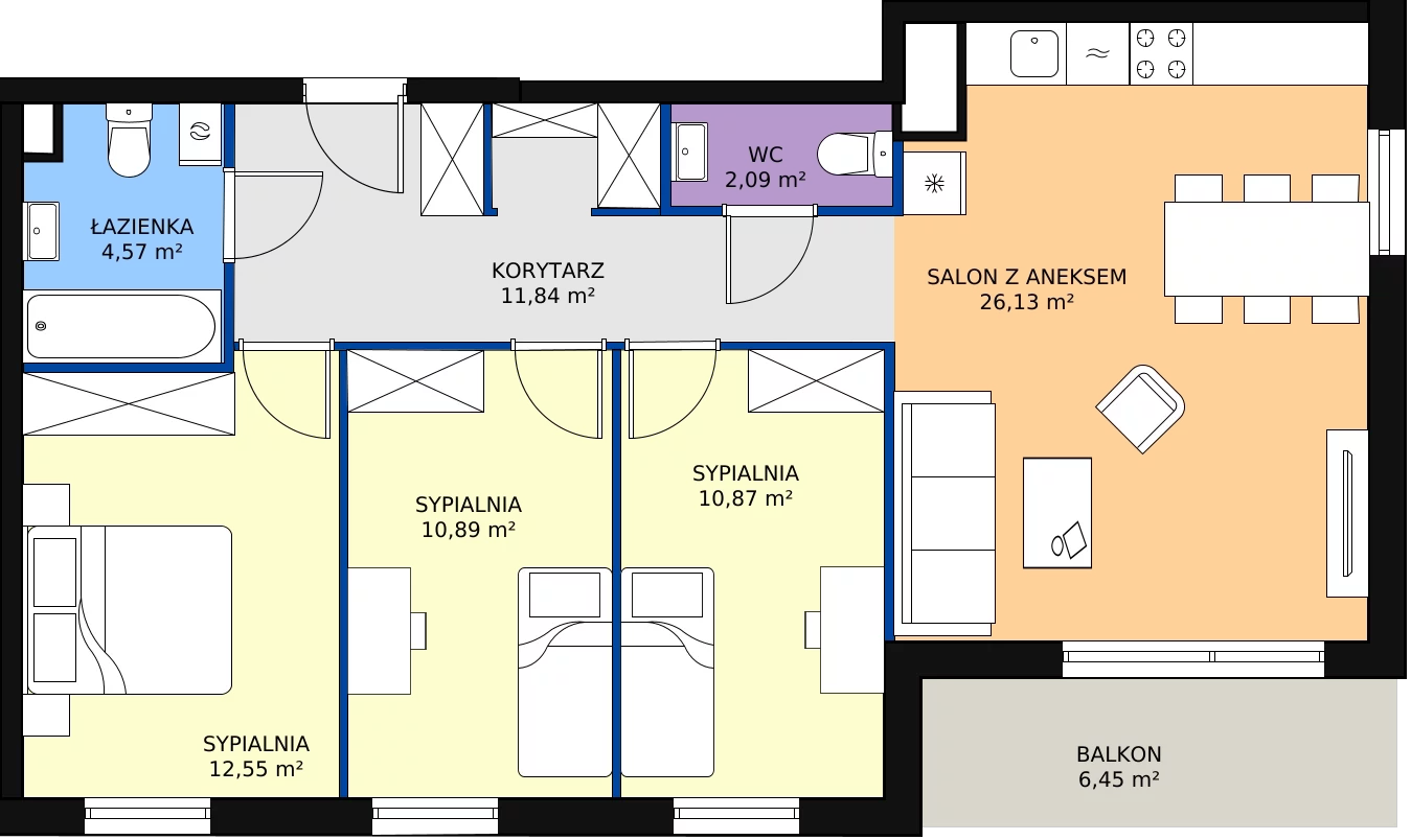 Zalety apartamentu 78.94 m², 5.A.17