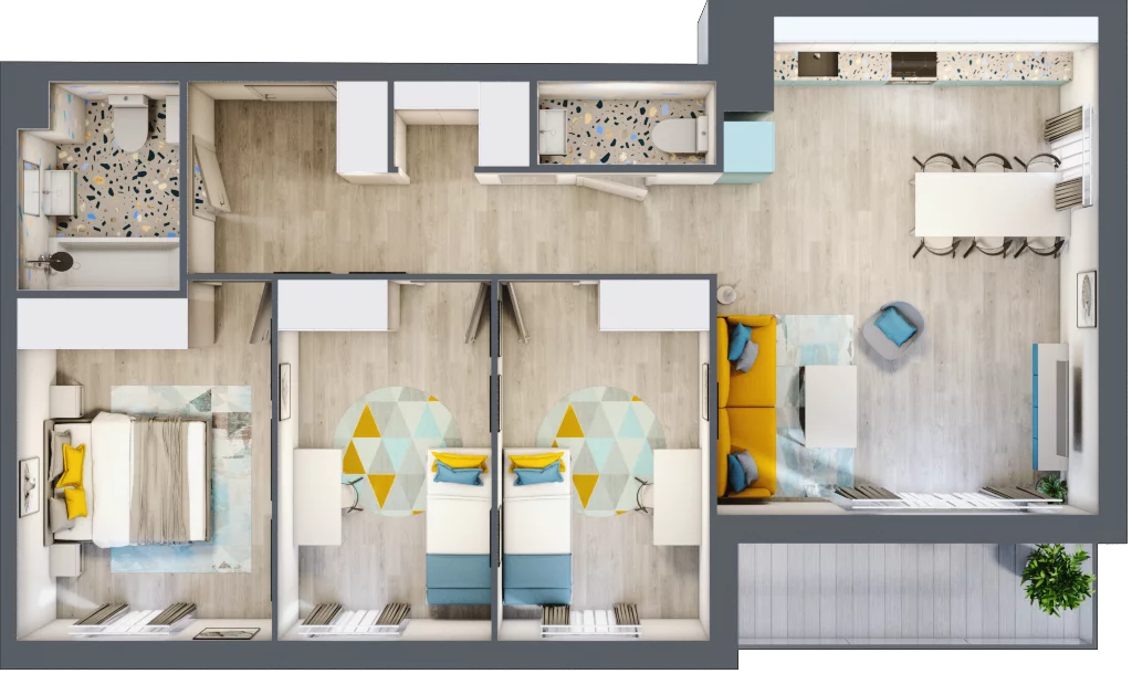 4 pokoje, apartament 78,94 m², piętro 3, oferta nr 5.A.17, Nowe Południe, Gdańsk, Orunia Górna-Gdańsk Południe, Maćkowy, ul. Starogrodzka / Borkowska
