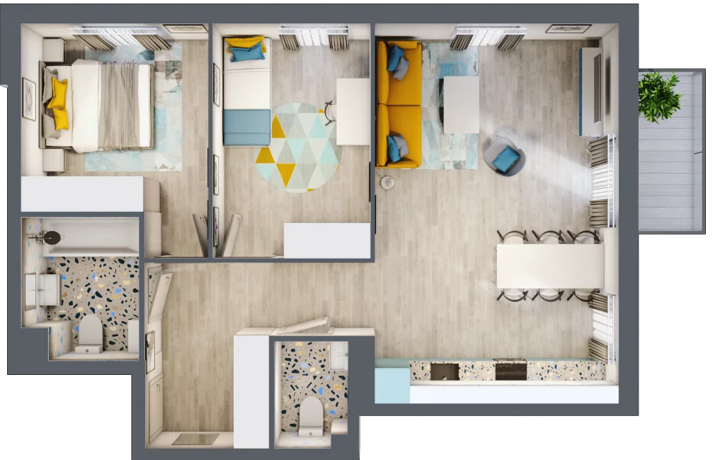 3 pokoje, apartament 65,08 m², piętro 4, oferta nr 5.A.21, Nowe Południe, Gdańsk, Orunia Górna-Gdańsk Południe, Maćkowy, ul. Starogrodzka / Borkowska