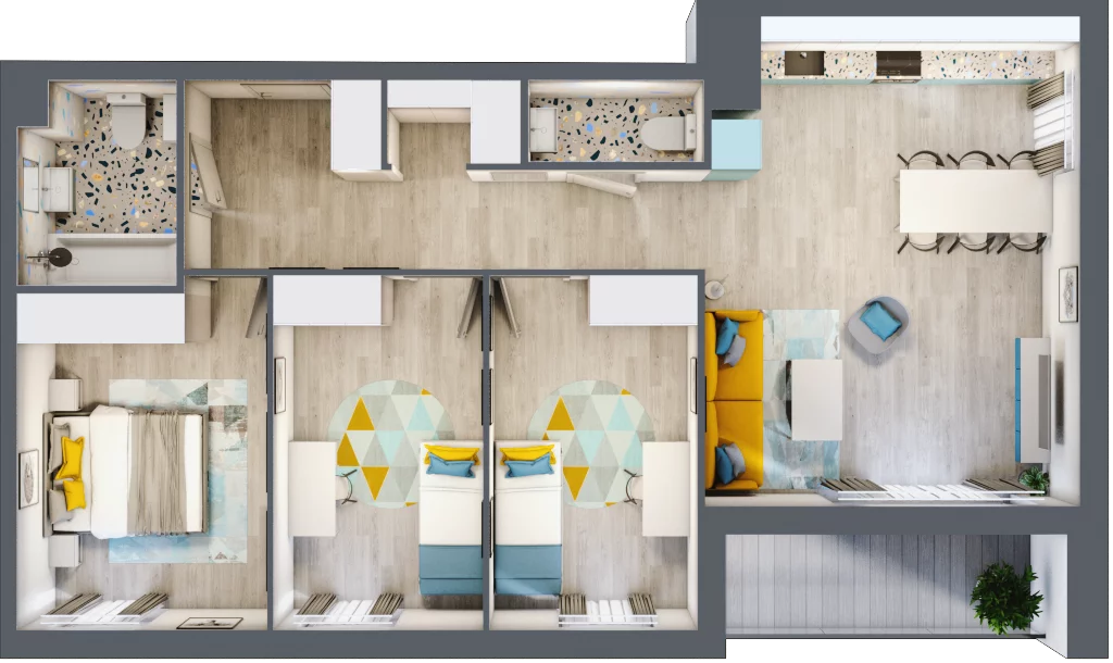 4 pokoje, apartament 78,94 m², piętro 4, oferta nr 5.A.22, Nowe Południe, Gdańsk, Orunia Górna-Gdańsk Południe, Maćkowy, ul. Starogrodzka / Borkowska
