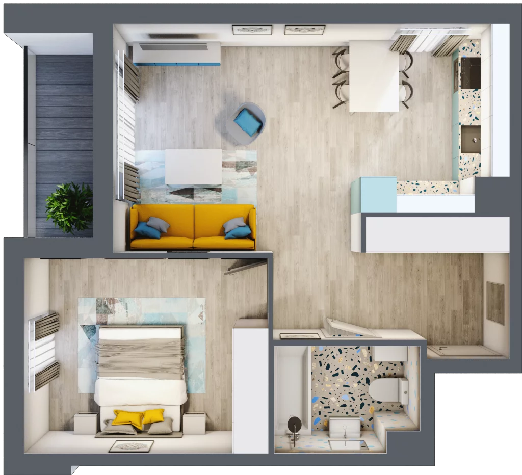 2 pokoje, apartament 49,01 m², piętro 5, oferta nr 5.A.29, Nowe Południe, Gdańsk, Orunia Górna-Gdańsk Południe, Maćkowy, ul. Starogrodzka / Borkowska