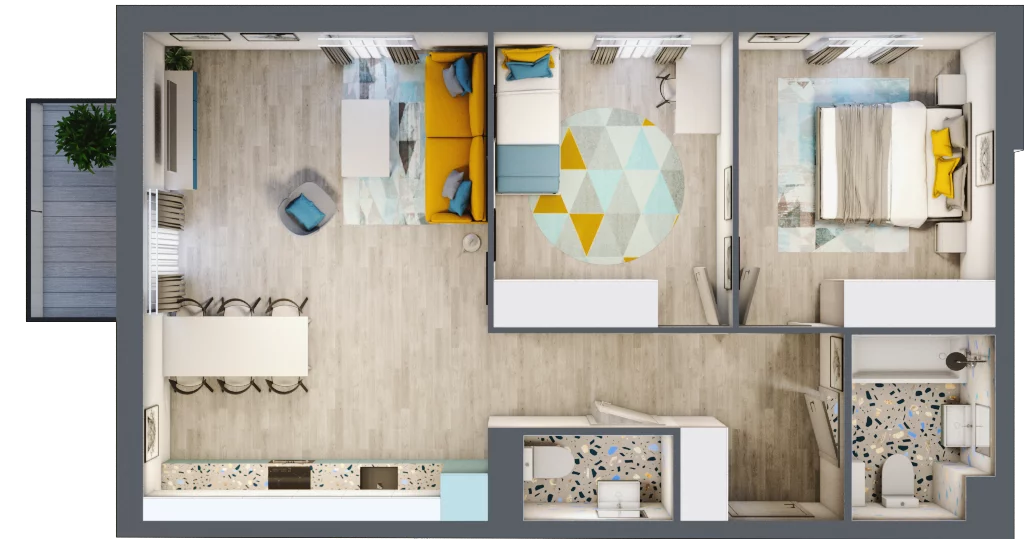 3 pokoje, apartament 65,02 m², piętro 5, oferta nr 5.A.30, Nowe Południe, Gdańsk, Orunia Górna-Gdańsk Południe, Maćkowy, ul. Starogrodzka / Borkowska