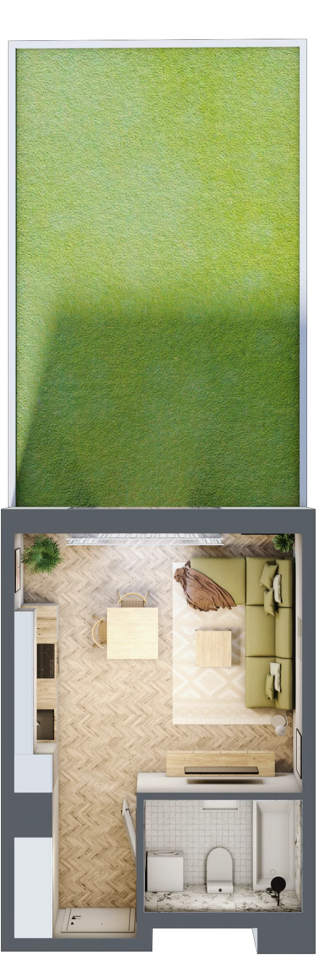 1 pokój, mieszkanie 27,21 m², parter, oferta nr M.A05, 3 Wymiary Bronowice, Kraków, Prądnik Biały, Bronowice Wielkie, ul. Stelmachów