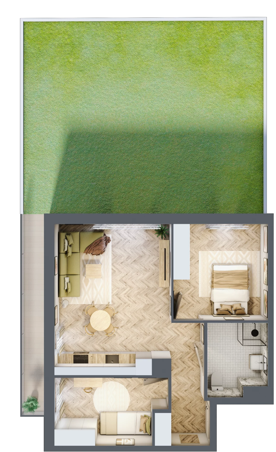 3 pokoje, mieszkanie 57,67 m², parter, oferta nr M.A09, 3 Wymiary Bronowice, Kraków, Prądnik Biały, Bronowice Wielkie, ul. Stelmachów