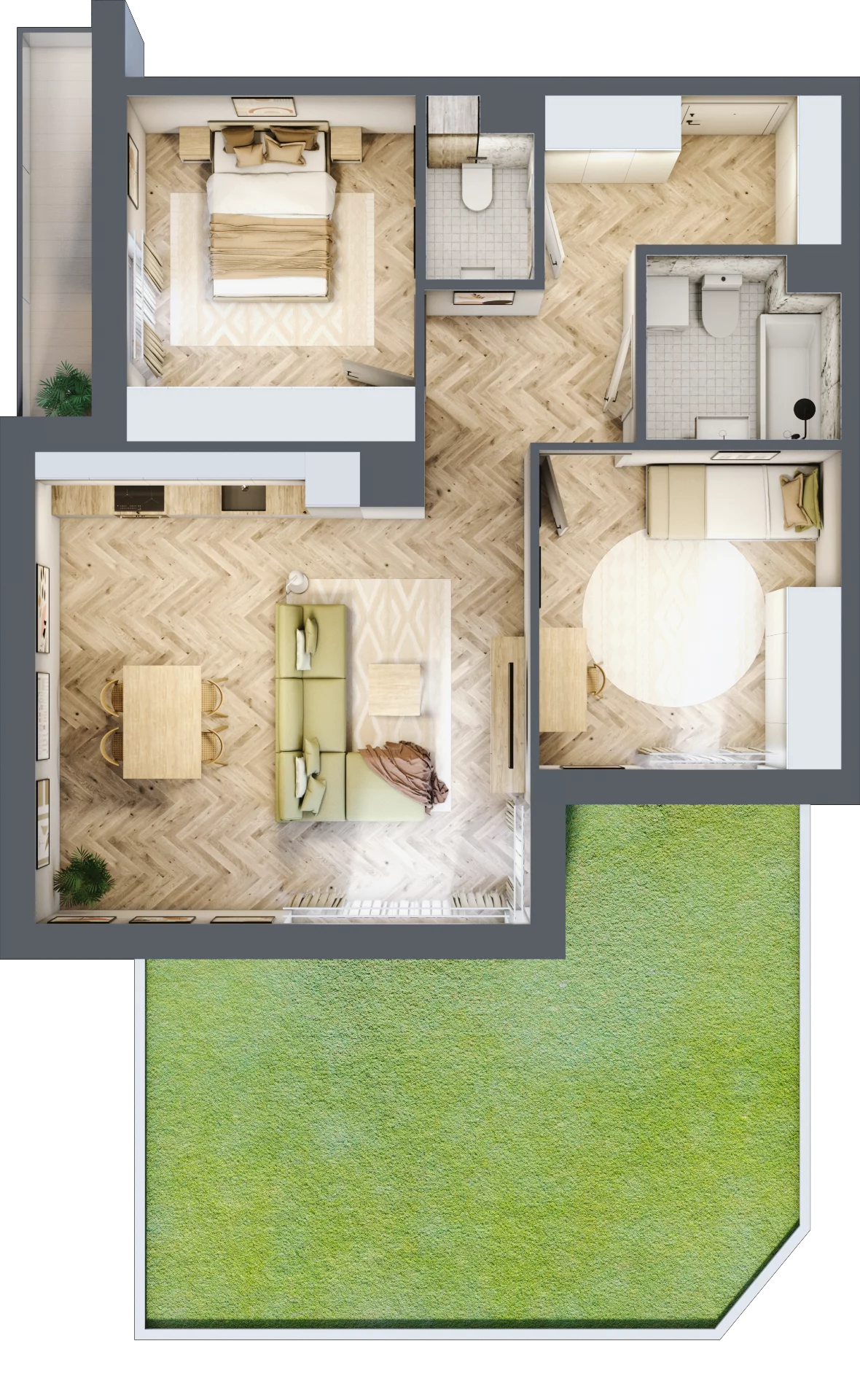 3 pokoje, mieszkanie 67,74 m², parter, oferta nr M.A10, 3 Wymiary Bronowice, Kraków, Prądnik Biały, Bronowice Wielkie, ul. Stelmachów