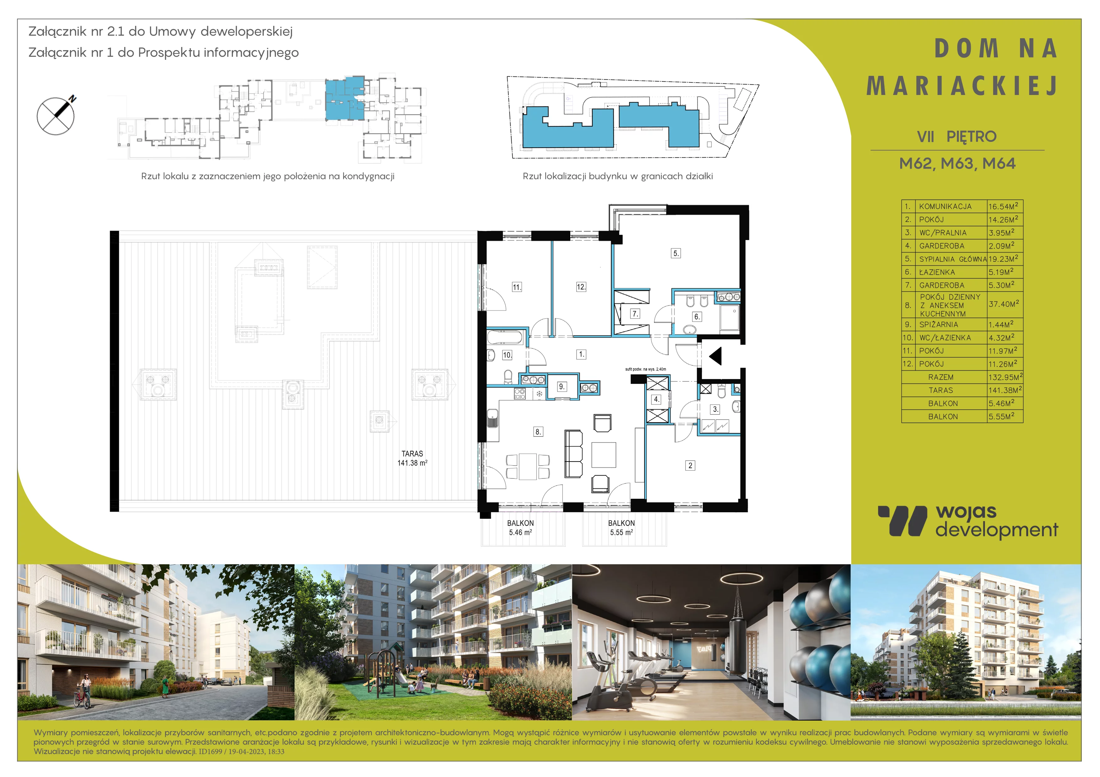 Mieszkanie 132,95 m², piętro 7, oferta nr M62,63,64, Dom na Mariackiej, Radom, Planty, ul. Mariacka 4-idx