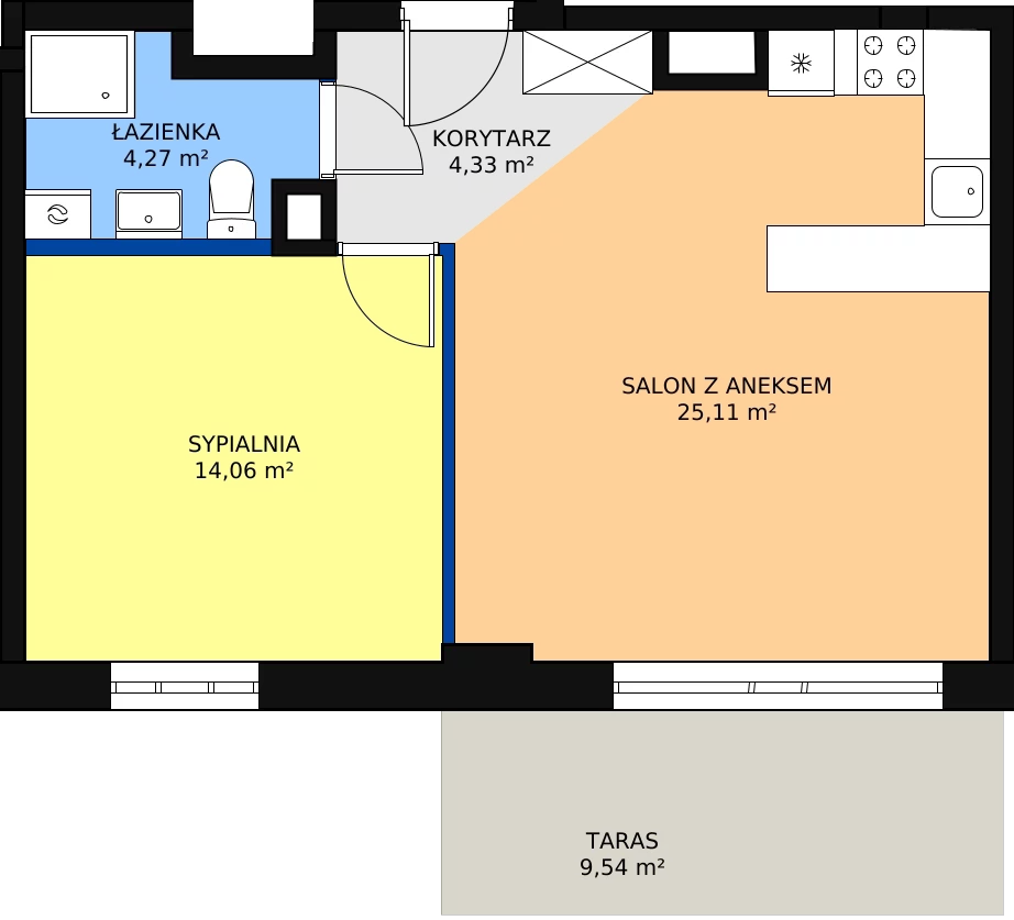 2 pokoje, mieszkanie 47,77 m², parter, oferta nr M145, Dom na Mariackiej, Radom, Planty, ul. Mariacka 4