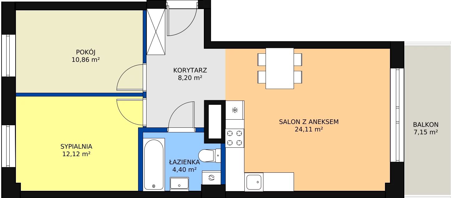 Zalety mieszkania 59.69 m², M76