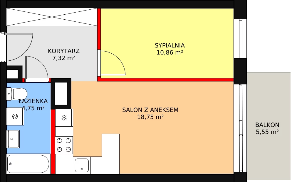 Mieszkanie 41,68 m², piętro 6, oferta nr M50, Dom na Mariackiej, Radom, Planty, ul. Mariacka 4