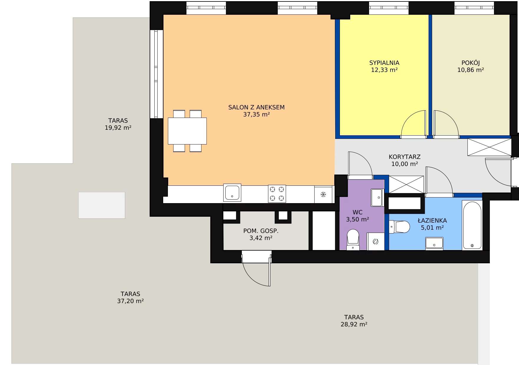3 pokoje, mieszkanie 79,05 m², piętro 7, oferta nr M143, Dom na Mariackiej, Radom, Planty, ul. Mariacka 4
