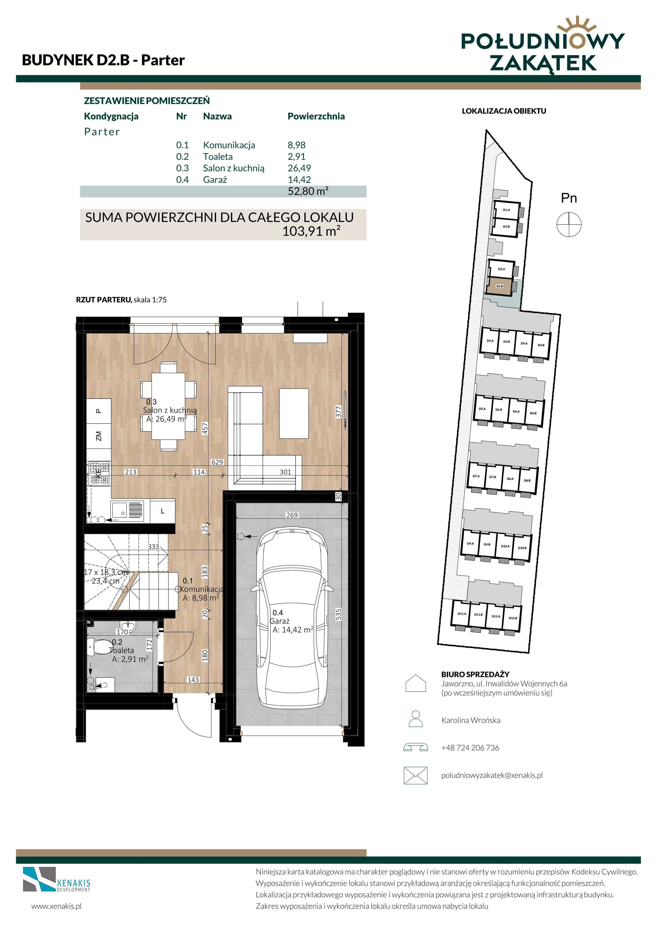 Dom 101,51 m², oferta nr D2.B, Południowy Zakątek, Mysłowice, ul. Białobrzeska