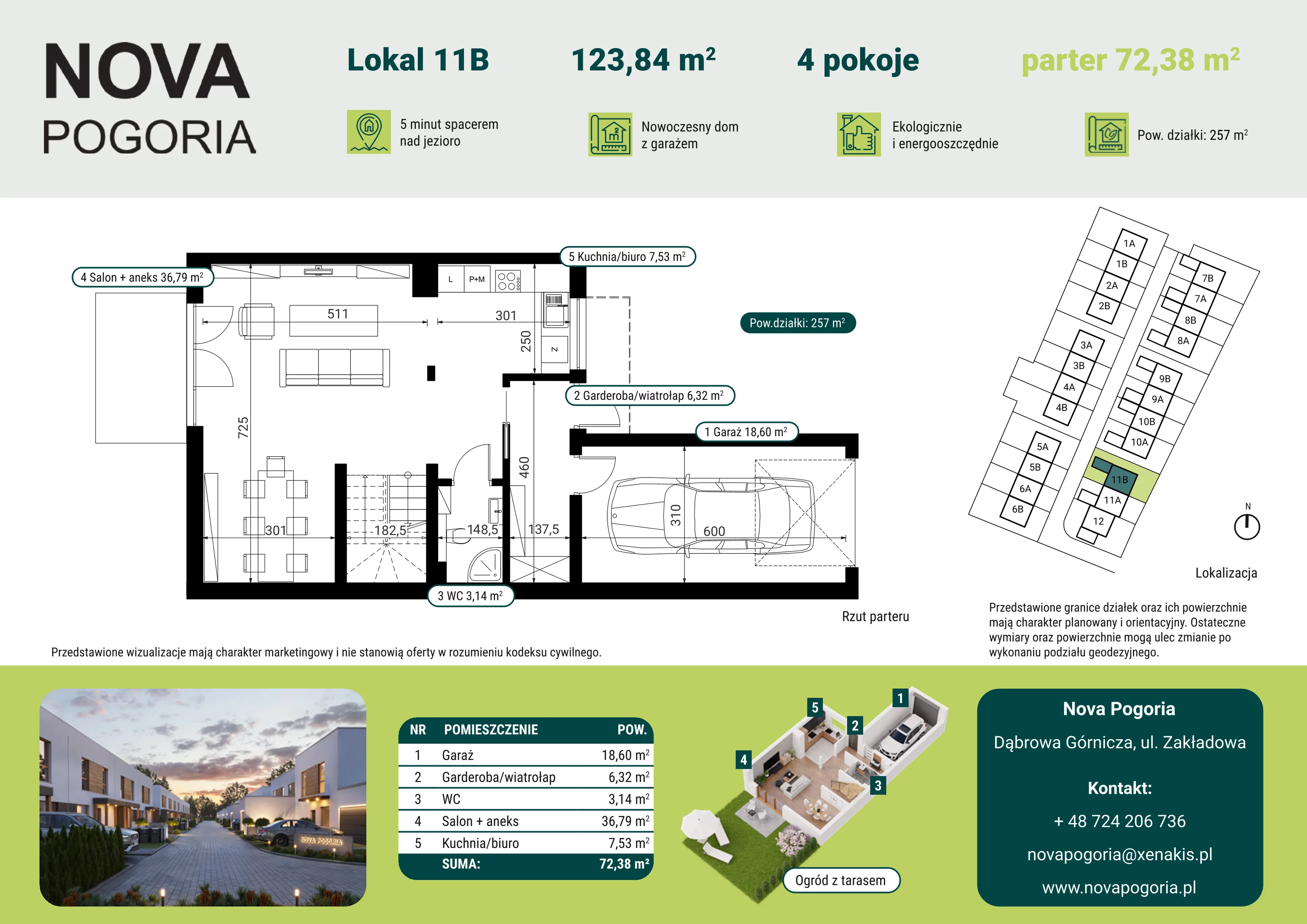 Dom 123,84 m², oferta nr 11B, Nova Pogoria II, Dąbrowa Górnicza, ul. Zakładowa