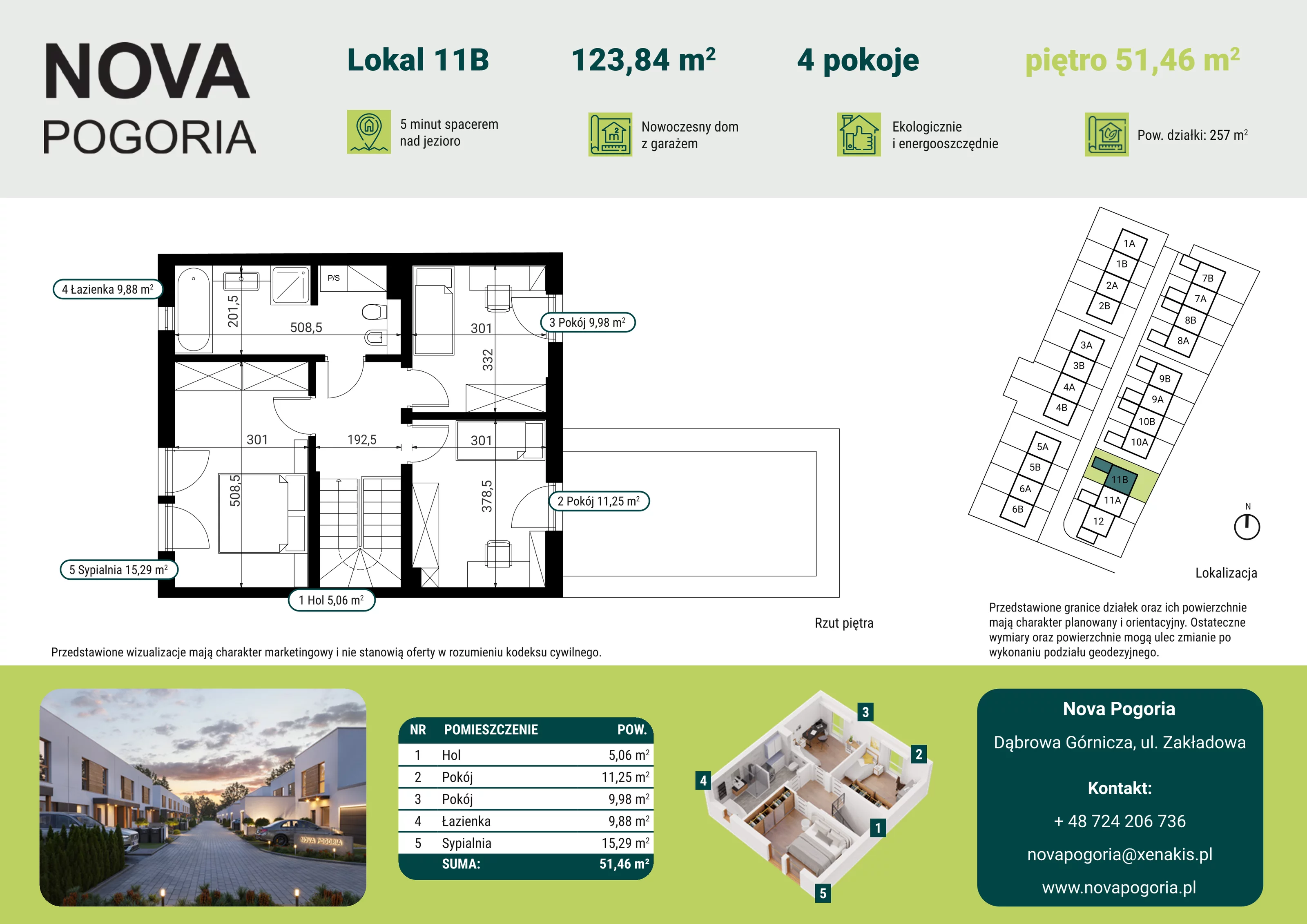 Dom 123,84 m², oferta nr 11B, Nova Pogoria II, Dąbrowa Górnicza, ul. Zakładowa