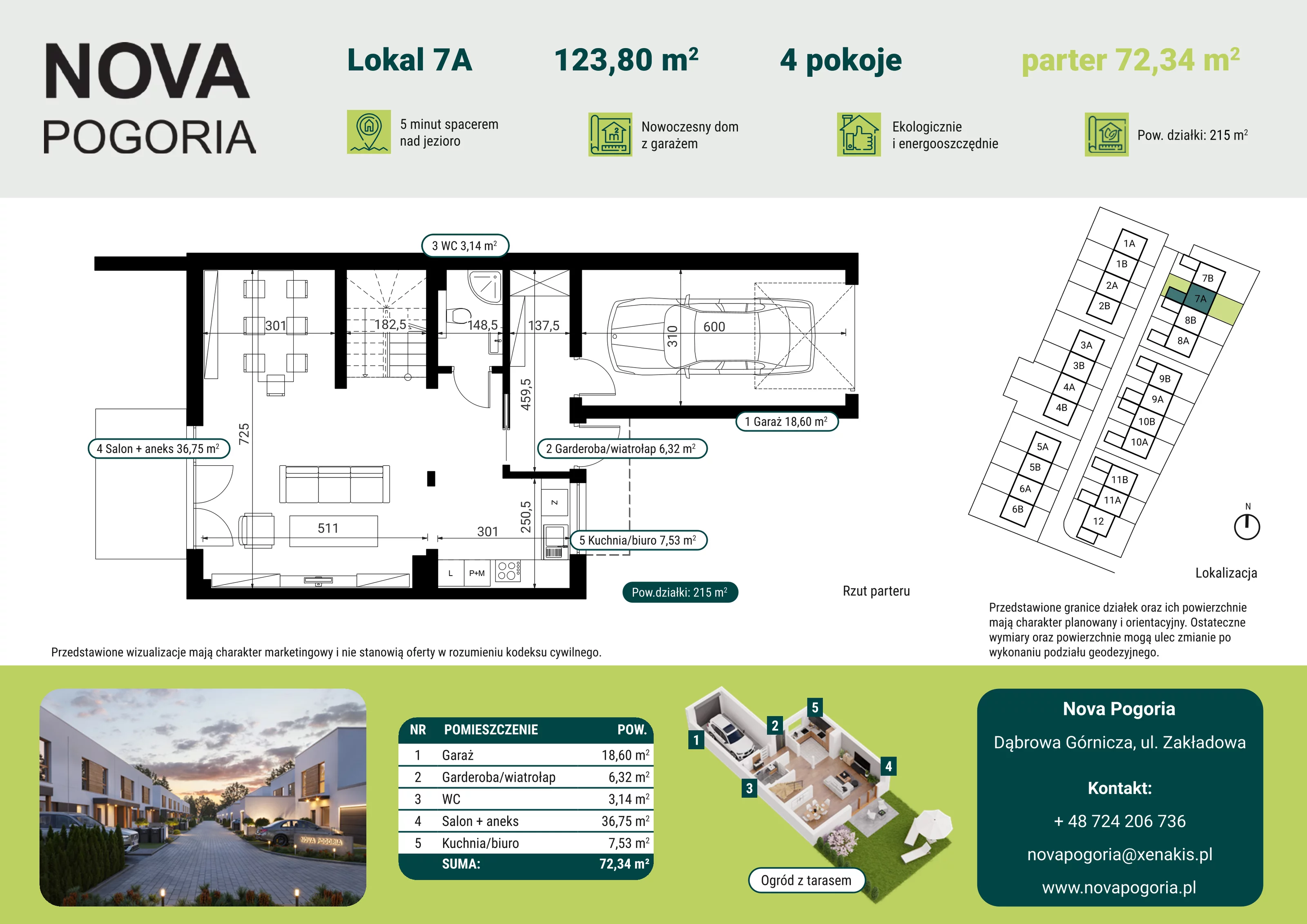Dom 123,80 m², oferta nr 7A, Nova Pogoria II, Dąbrowa Górnicza, ul. Zakładowa