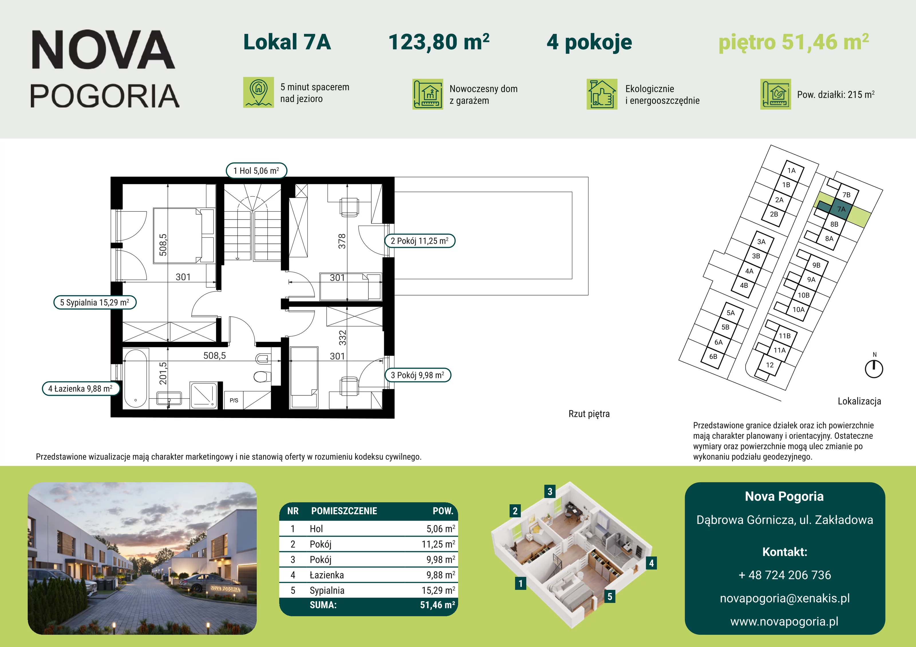 Dom 123,80 m², oferta nr 7A, Nova Pogoria II, Dąbrowa Górnicza, ul. Zakładowa