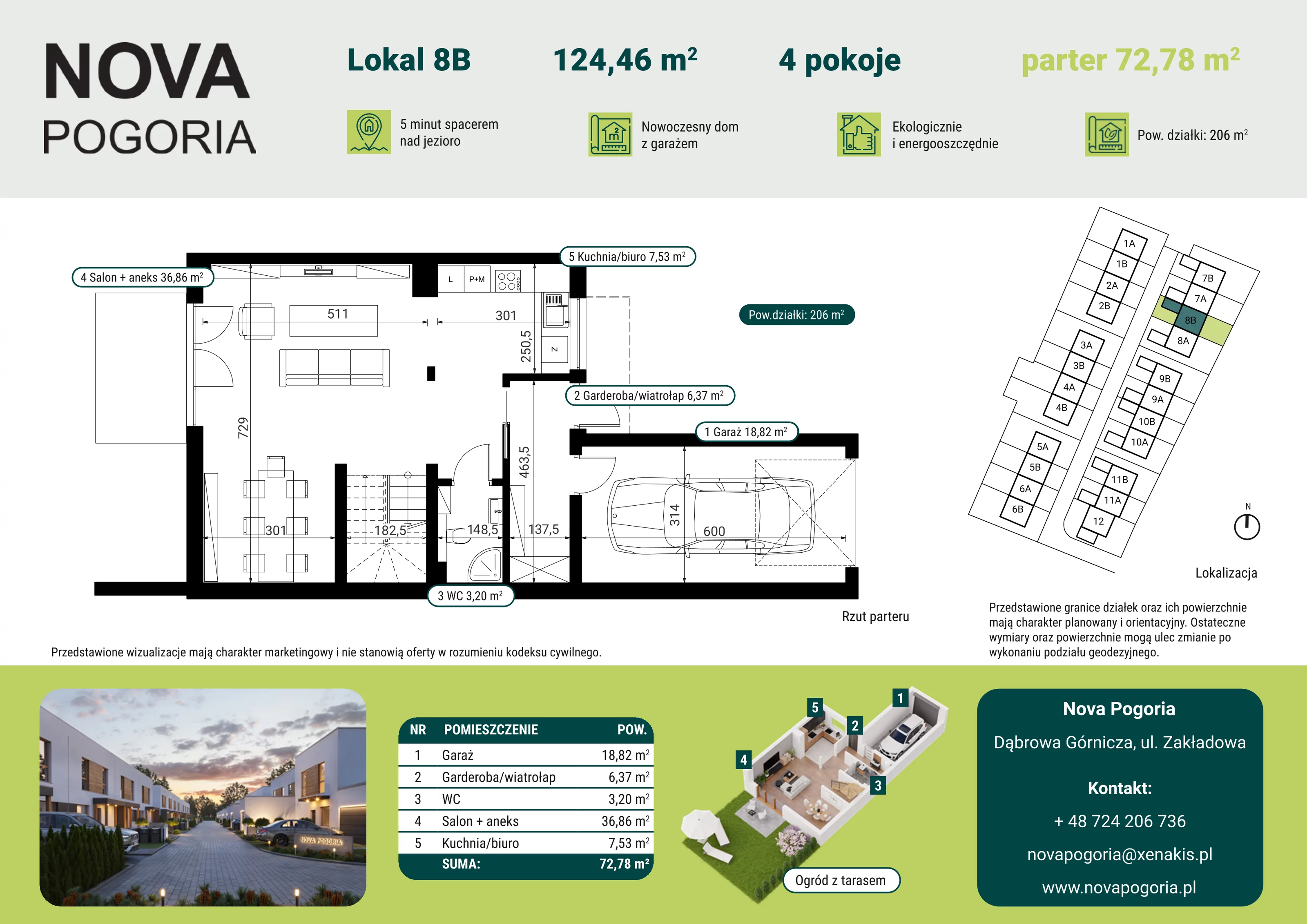 Dom 124,46 m², oferta nr 8B, Nova Pogoria II, Dąbrowa Górnicza, ul. Zakładowa