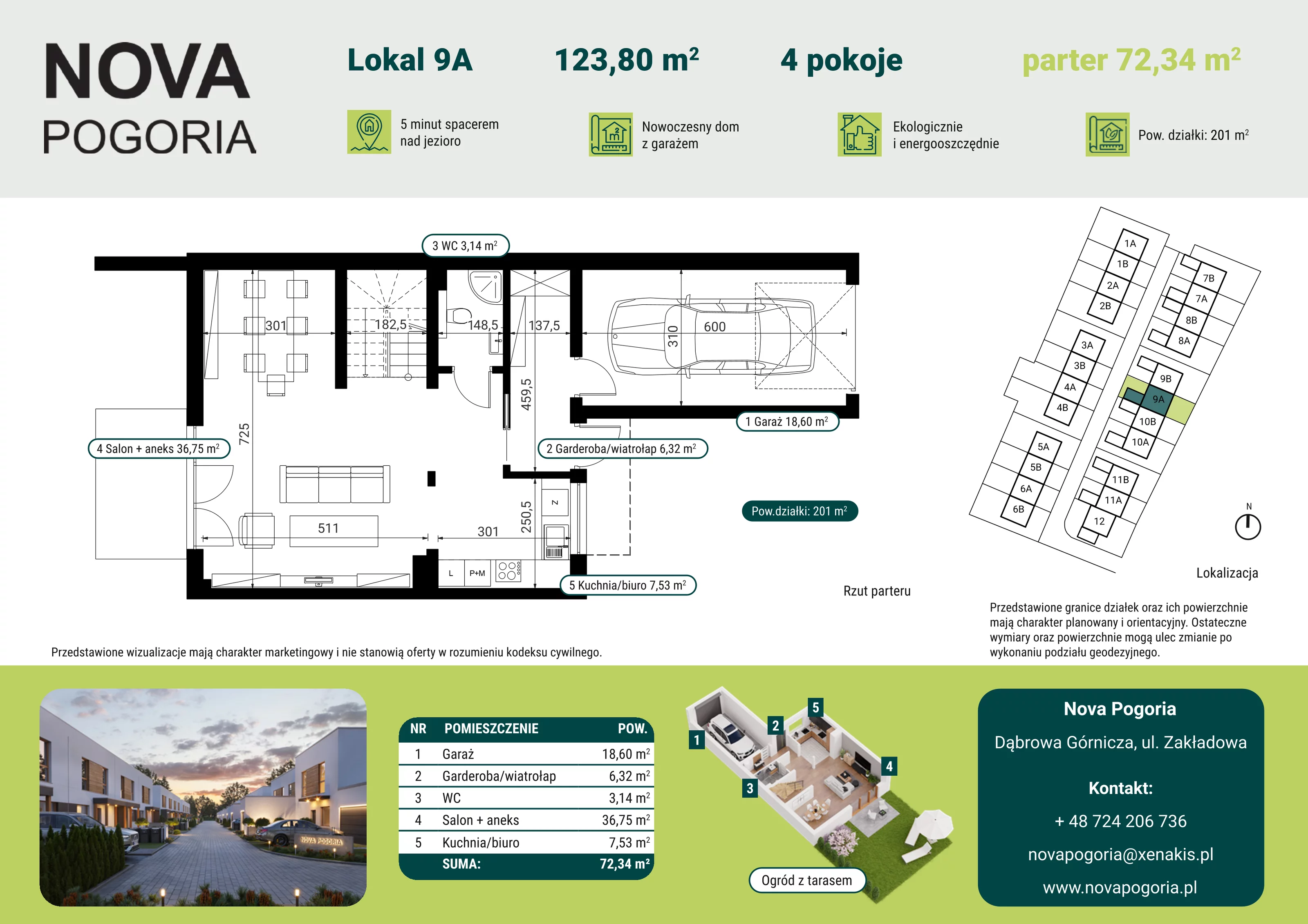 Dom 123,80 m², oferta nr 9A, Nova Pogoria II, Dąbrowa Górnicza, ul. Zakładowa