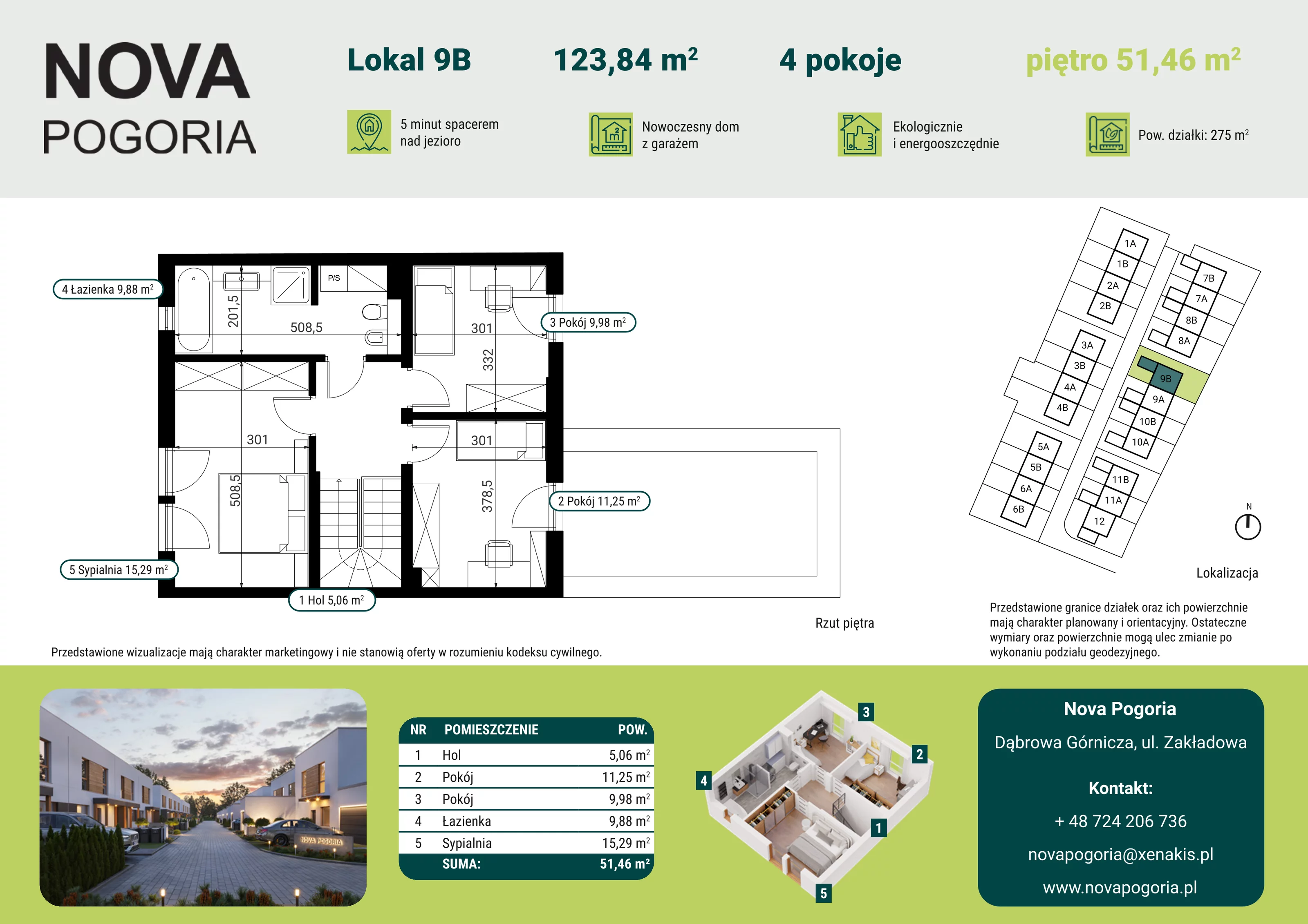 Dom 123,84 m², oferta nr 9B, Nova Pogoria II, Dąbrowa Górnicza, ul. Zakładowa