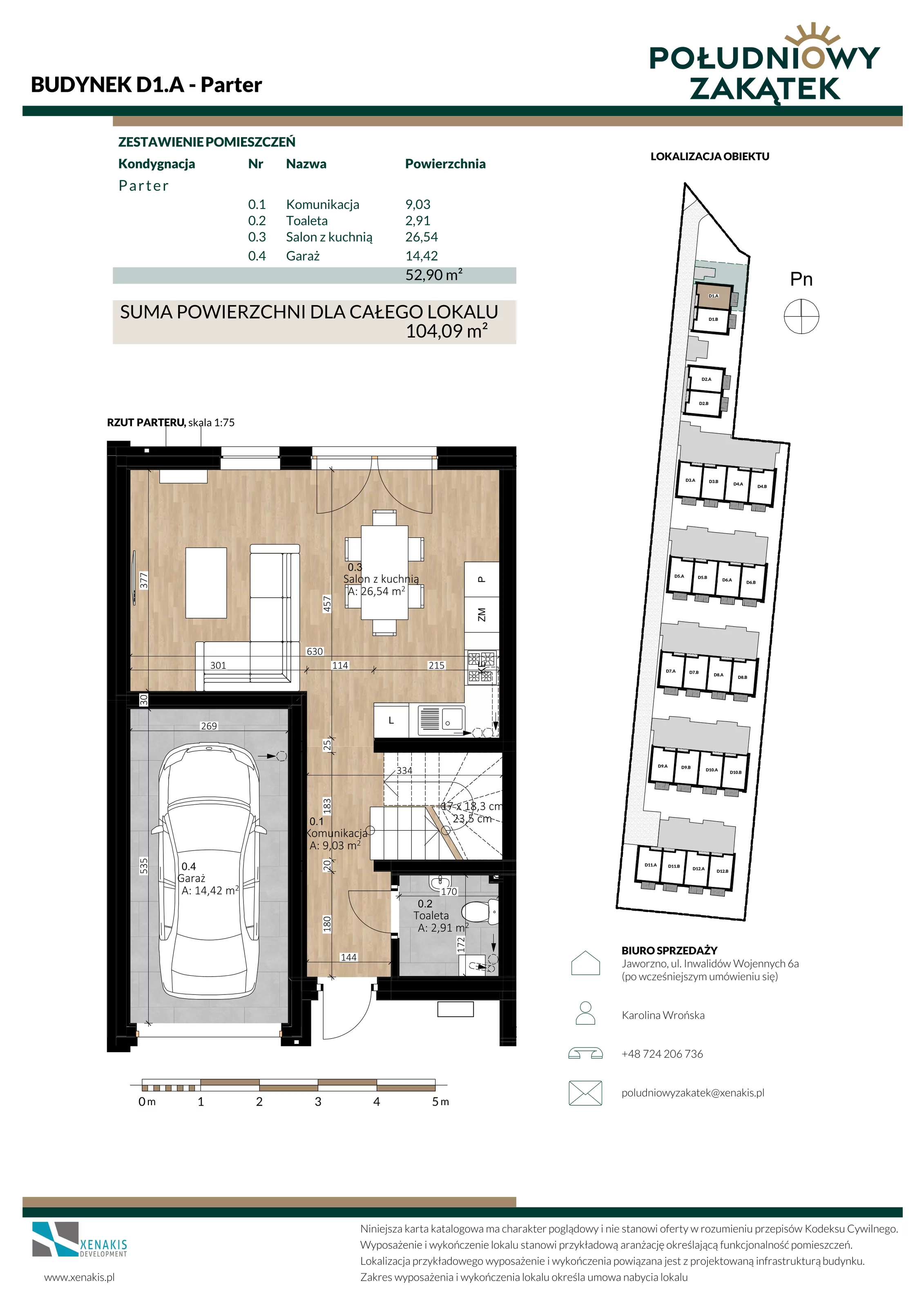 Dom 104,09 m², oferta nr D1.A, Południowy Zakątek, Mysłowice, ul. Białobrzeska