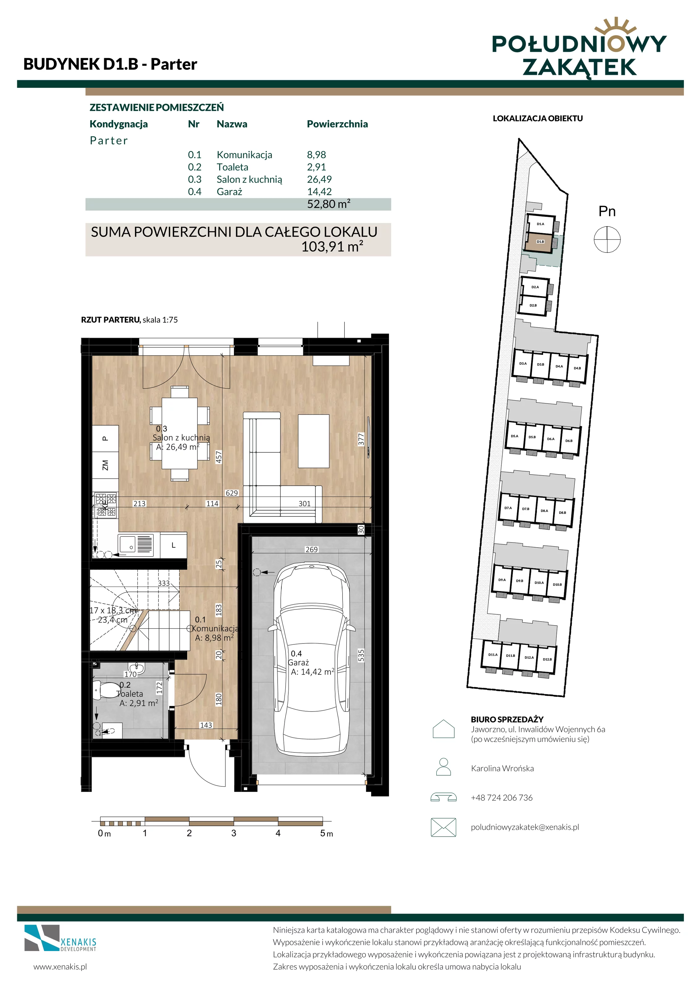 Dom 103,91 m², oferta nr D1.B, Południowy Zakątek, Mysłowice, ul. Białobrzeska