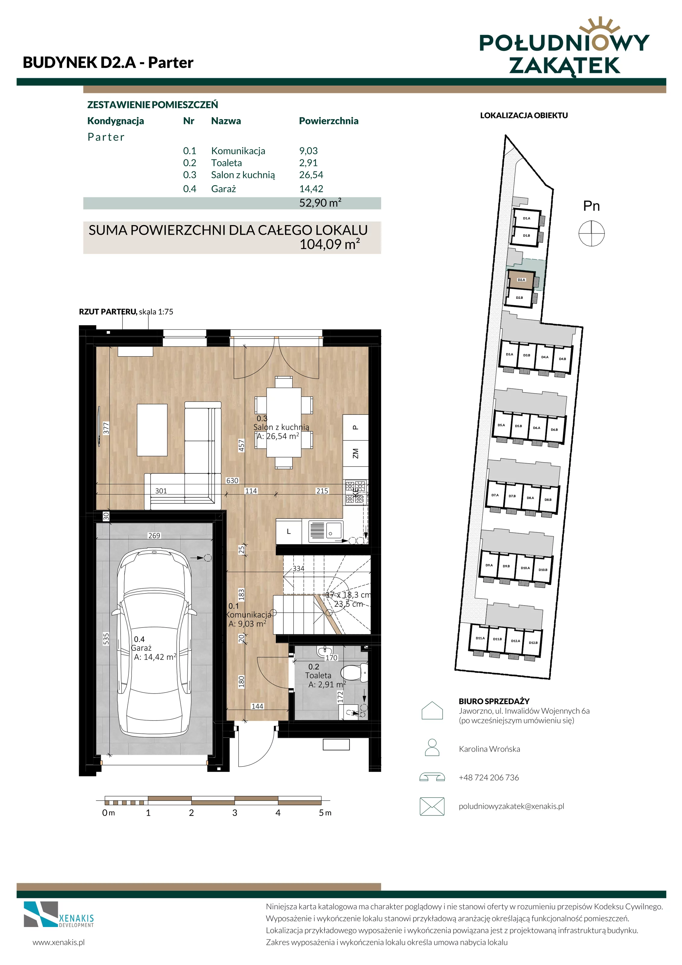 Dom 104,09 m², oferta nr D2.A, Południowy Zakątek, Mysłowice, ul. Białobrzeska