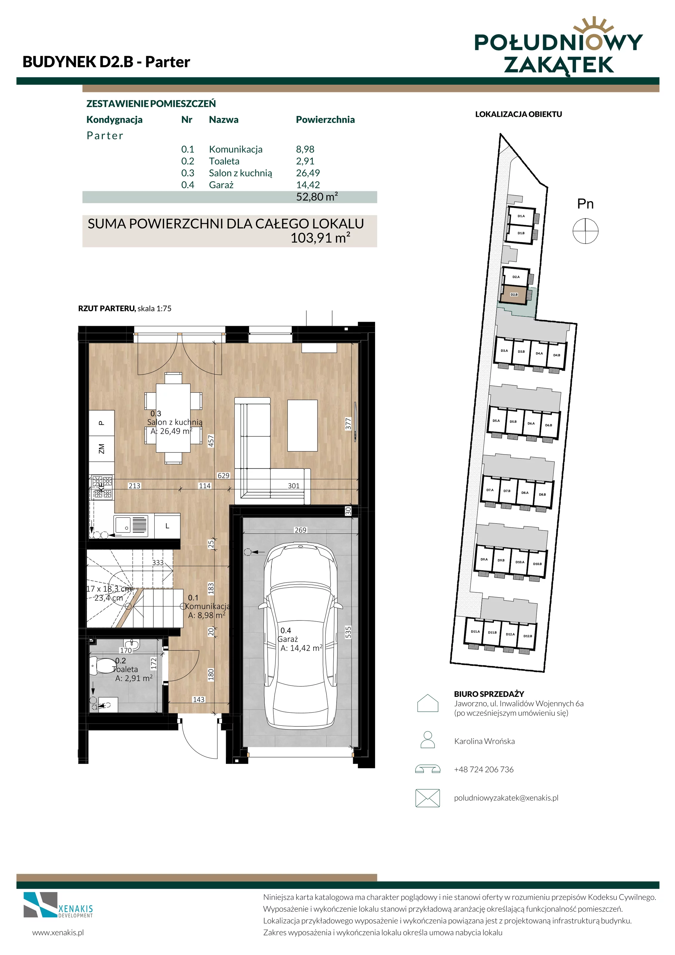 Dom 103,91 m², oferta nr D2.B, Południowy Zakątek, Mysłowice, ul. Białobrzeska