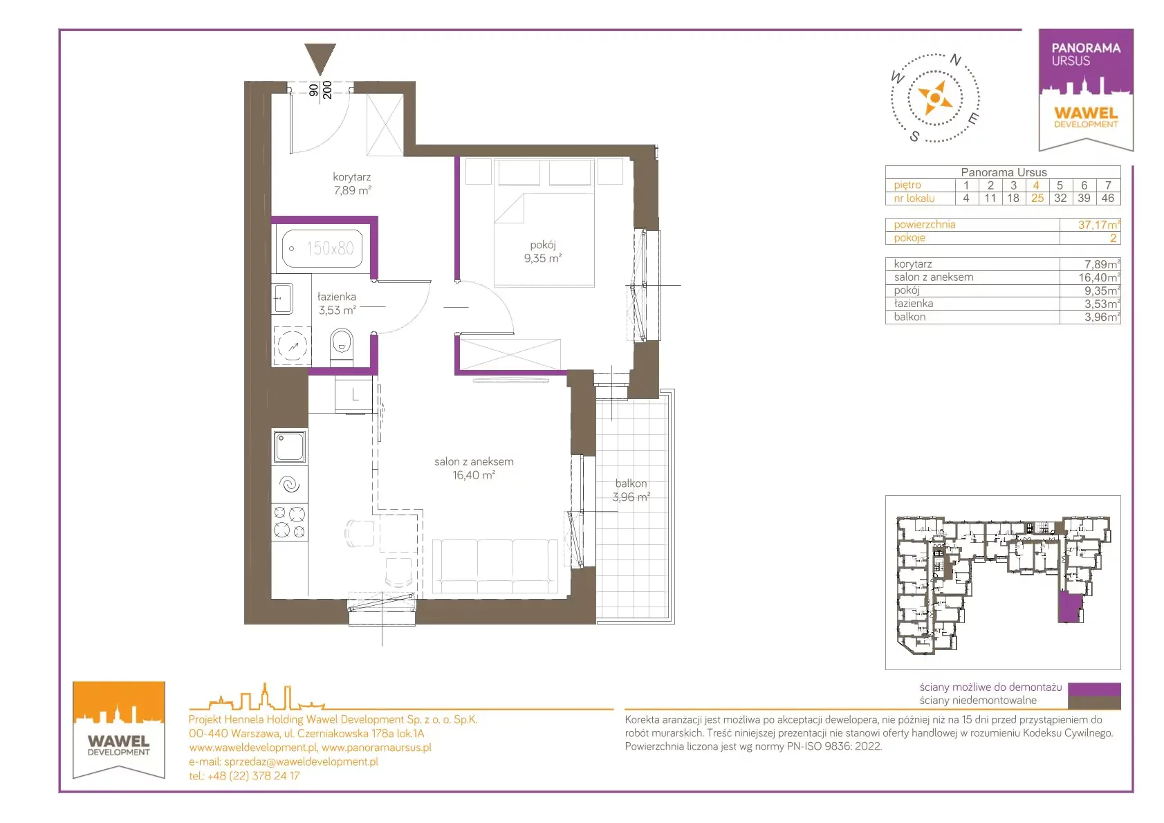 2 pokoje, mieszkanie 37,17 m², piętro 4, oferta nr Giserska 5/25, Panorama Ursus, Warszawa, Ursus, Szamoty, ul. Giserska 5