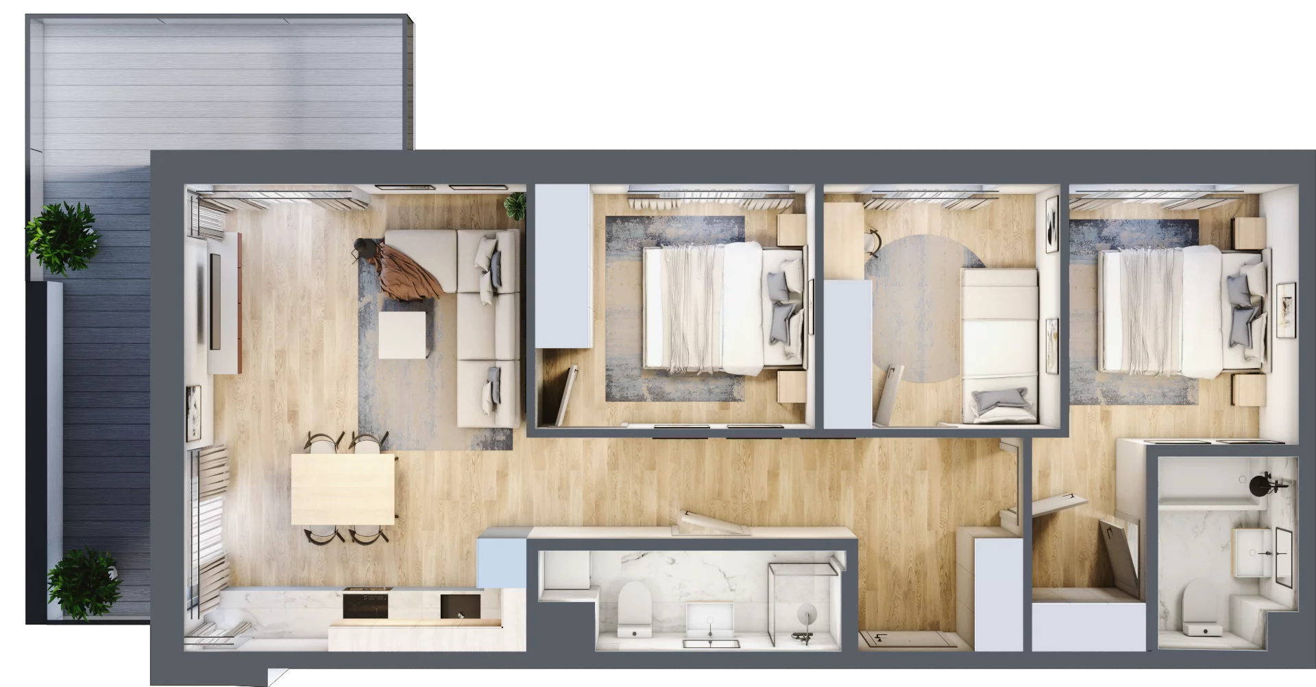 4 pokoje, mieszkanie 71,55 m², piętro 3, oferta nr 123C/52, Ostródzka 123, Warszawa, Białołęka, Brzeziny, ul. Ostródzka 123