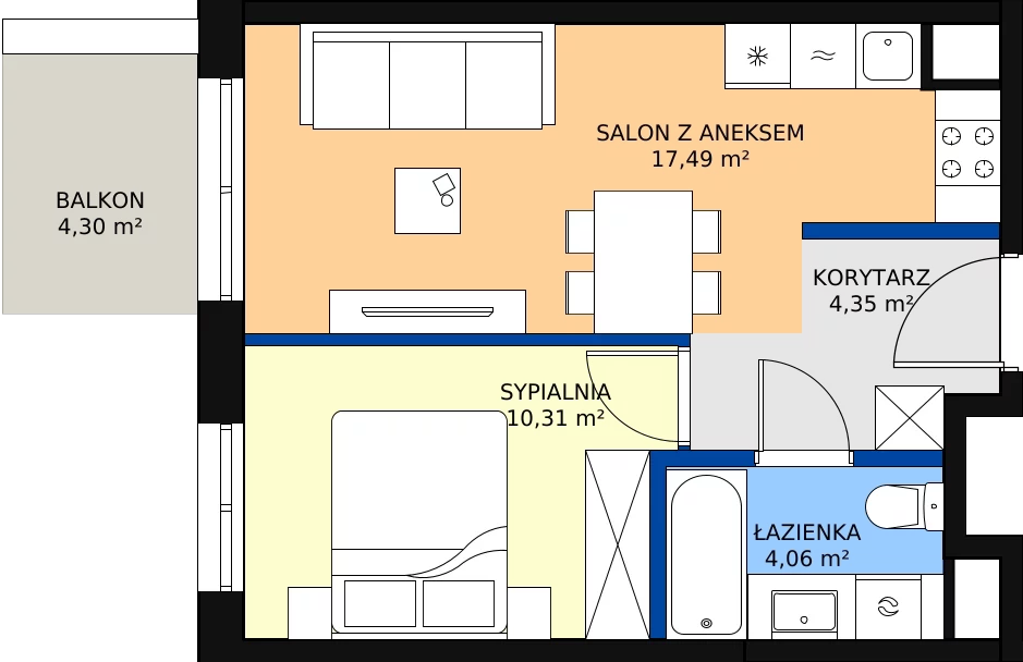 Zalety mieszkania 36.03 m², 123C/47