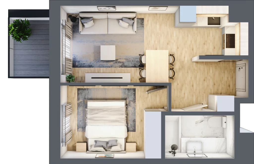 2 pokoje, mieszkanie 36,03 m², piętro 3, oferta nr 123C/47, Ostródzka 123, Warszawa, Białołęka, Brzeziny, ul. Ostródzka 123