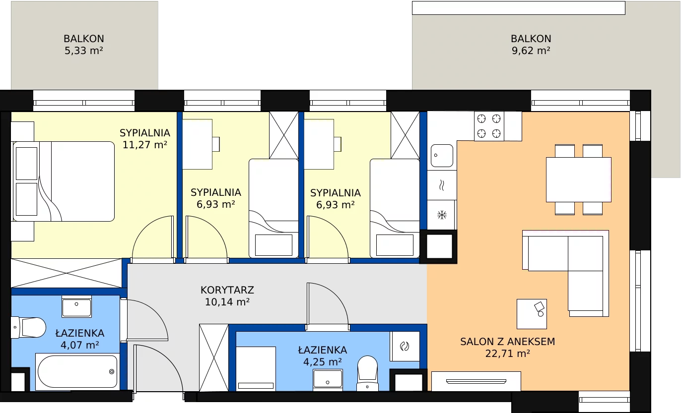 Zalety mieszkania 65.95 m², 123C/27