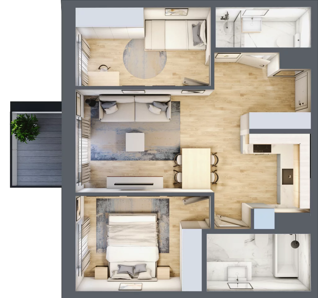 3 pokoje, mieszkanie 54,36 m², piętro 3, oferta nr 123C/51, Ostródzka 123, Warszawa, Białołęka, Brzeziny, ul. Ostródzka 123