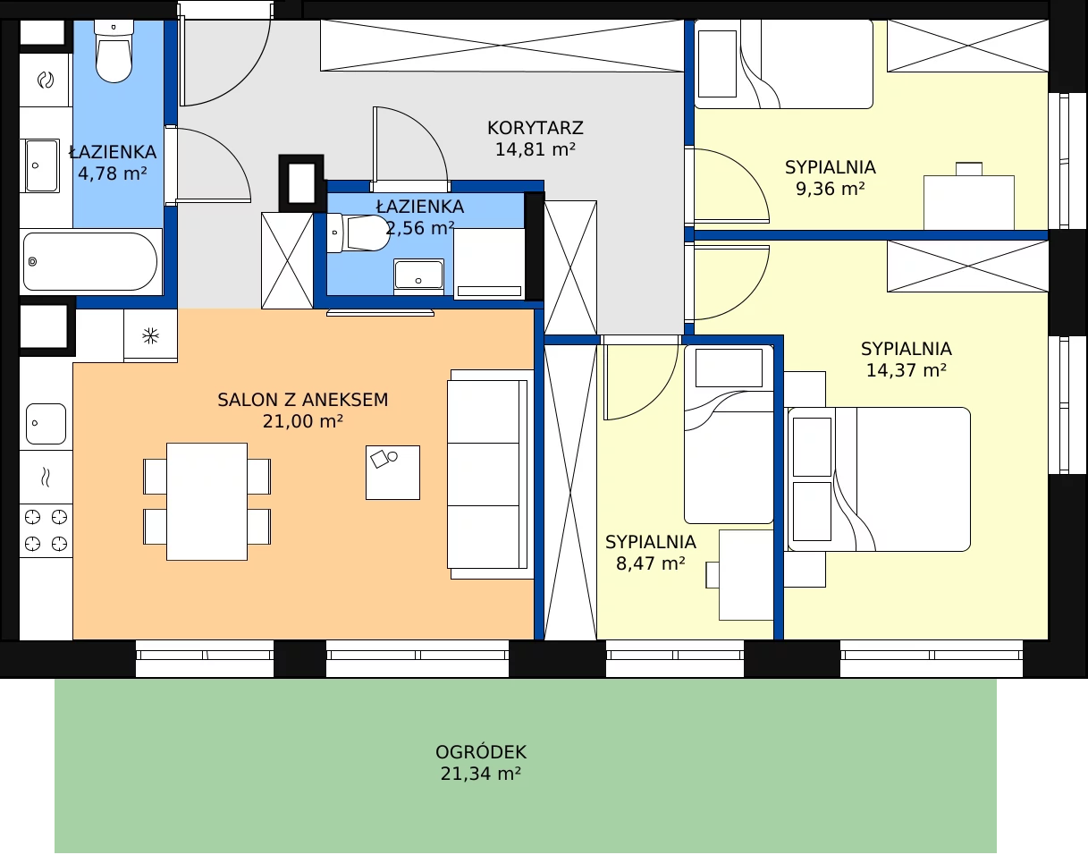 Zalety mieszkania 75.18 m², 123C/6