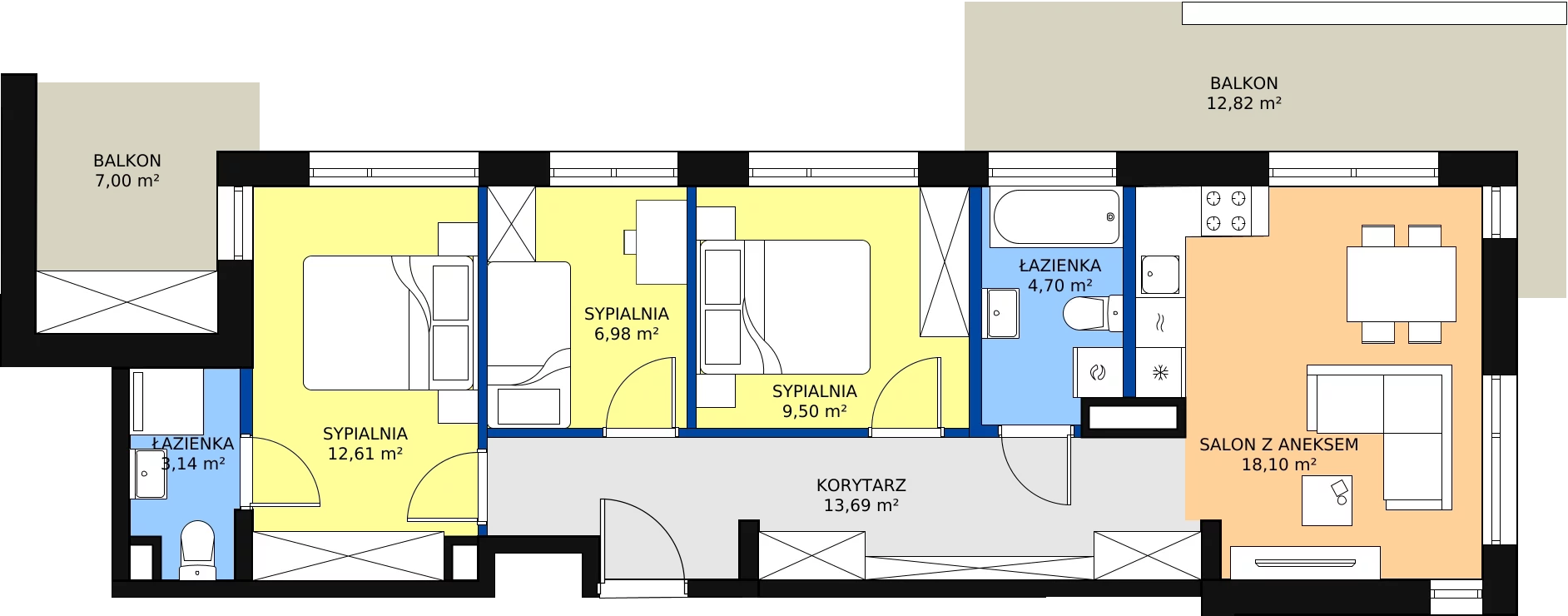 Zalety mieszkania 69.09 m², 123 D/51