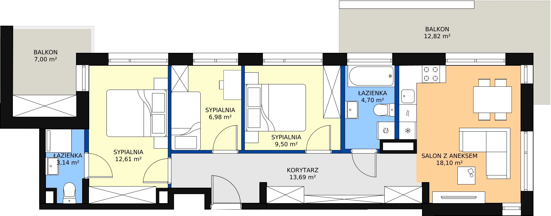 Zalety mieszkania 68.36 m², 123 D/39