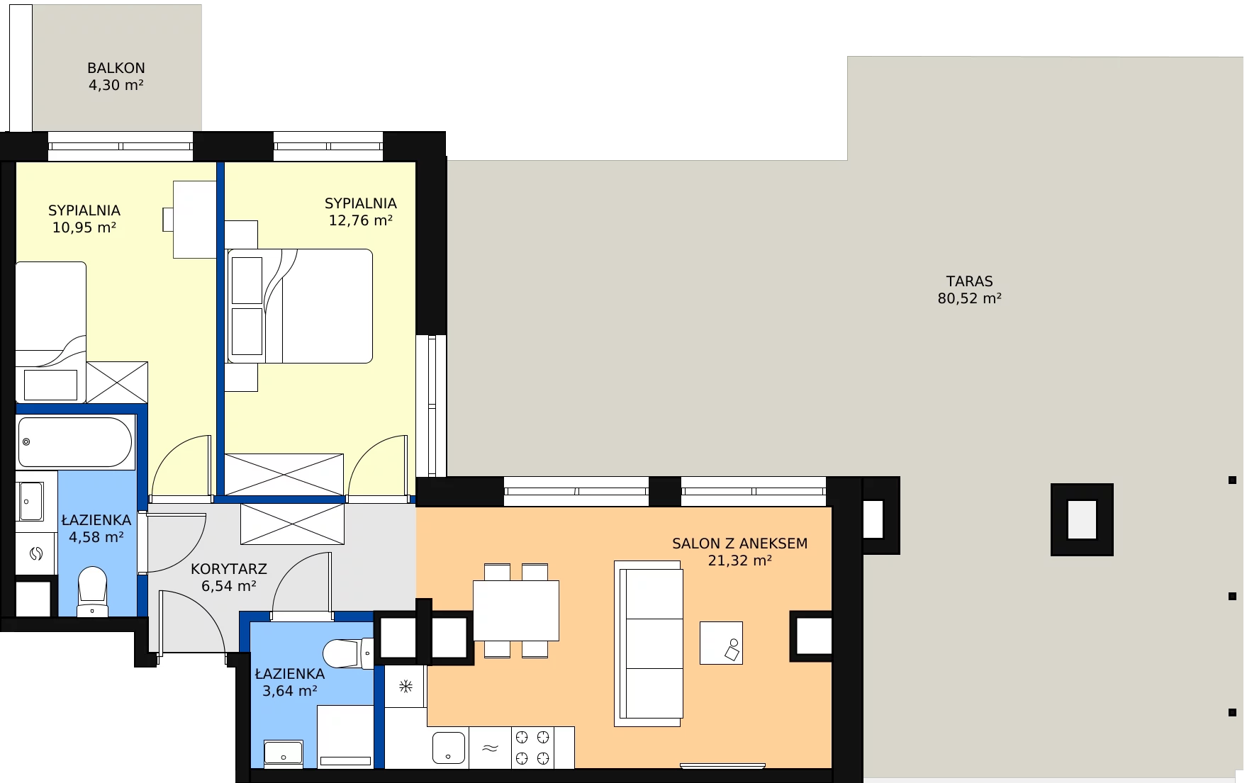 Zalety mieszkania 59.79 m², 123/31