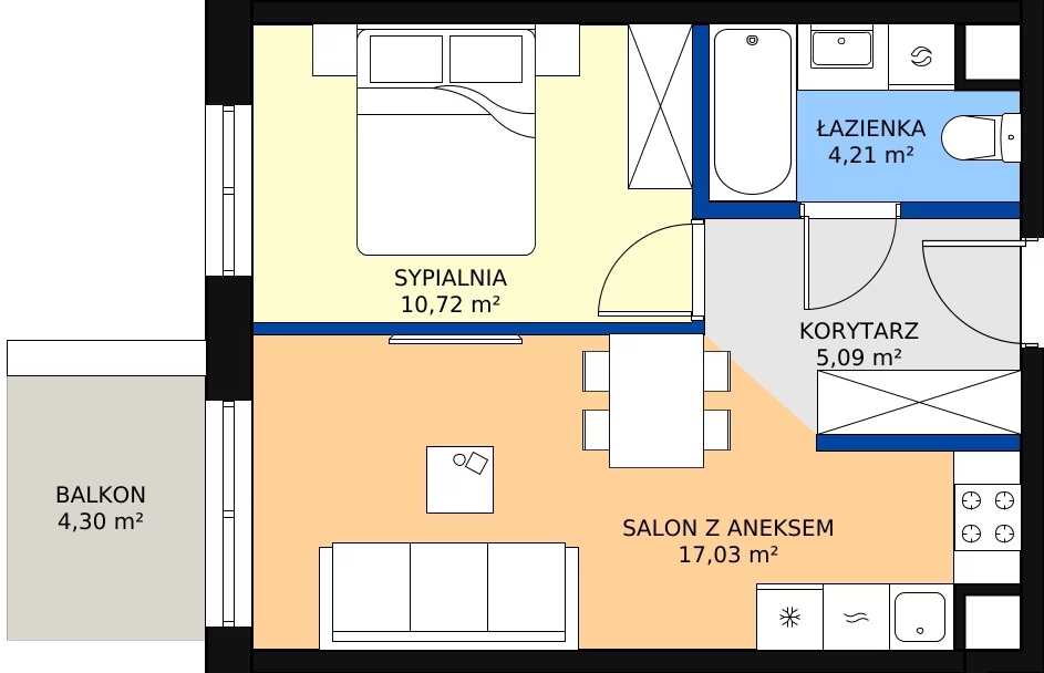 Zalety mieszkania 37.05 m², 123/22